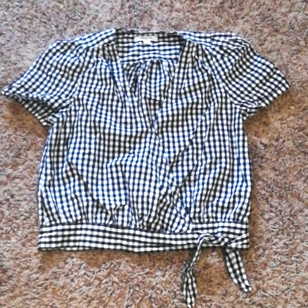Madewell Gingham Wrap Top